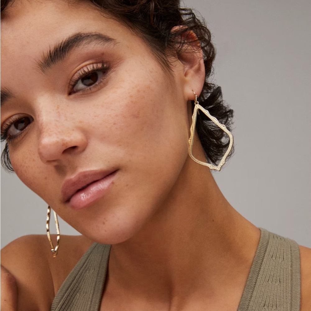 Large Kendra Scott Elegant Silver Earrings